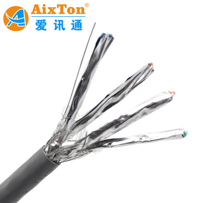 Изоляционные материалы PE с цветовым кодом, защищенные Cat6a SFTP UTP Lan кабель для высокоскоростной внутренней сети