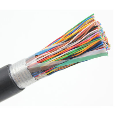 Уличный телефонный кабель Cat3 на 25 пар, 24AWG, сплошная медь, водонепроницаемый, черный ПЭ, многопарный